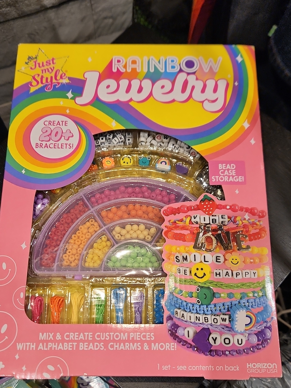 NWT Just My Style Rainbow Jewelry Create 20+ Bracelets Comes With Bead Case
